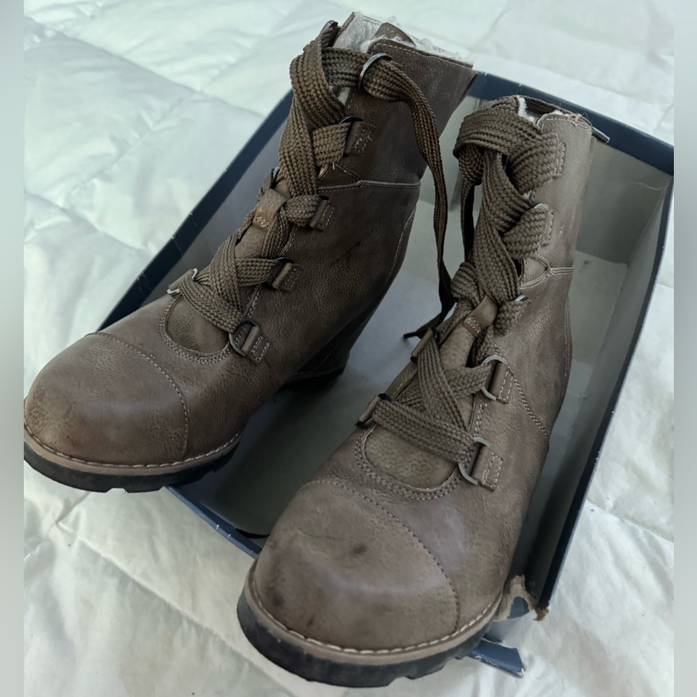 Fur Lined Wedge Boots